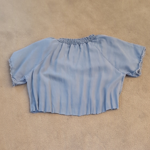 Black Tape Light Blue Blouse - Picture 5 of 8